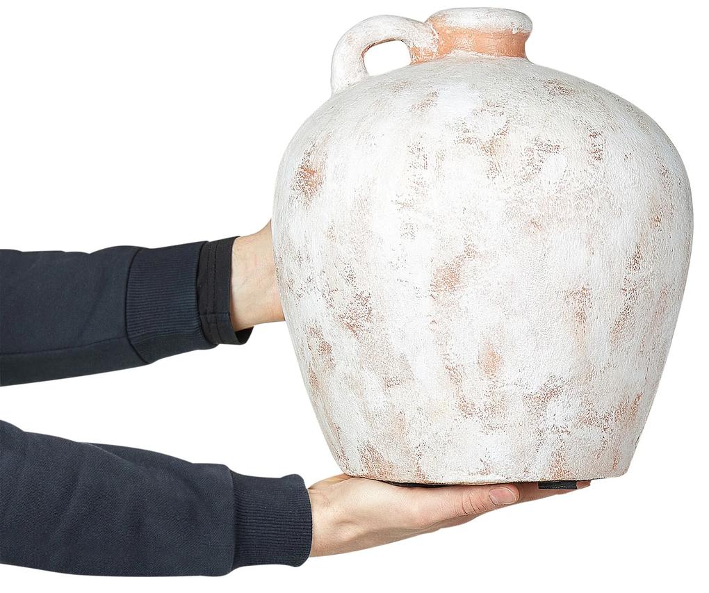 Terakota Dekoratívna váza 30 Biela IPOH Beliani