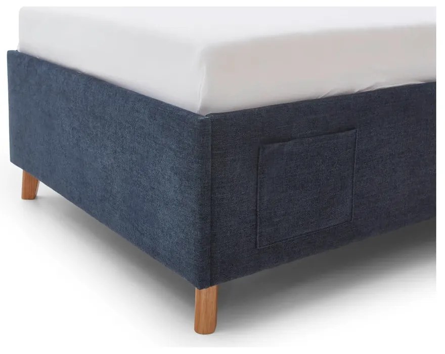 Tmavomodrá čalúnená detská posteľ bez roštu 90x200 cm Fun – Meise Möbel