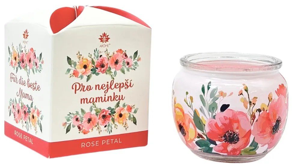 ARÔME Vonná sviečka 90 g Pre najlepšiu babičku, s vôňou ruže