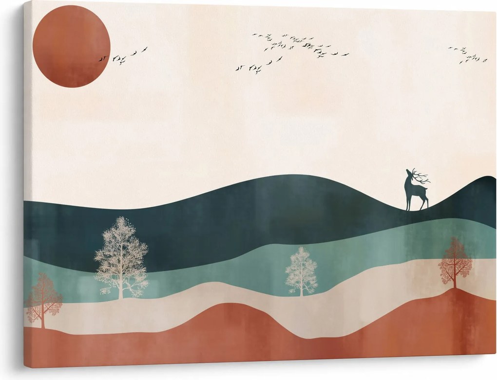 Obraz - Ilustrovaná krajina (70x50 cm)