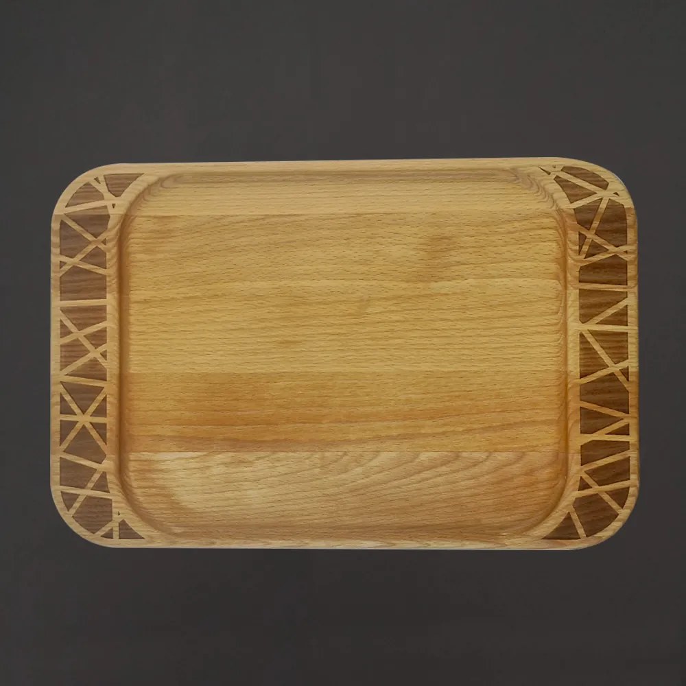 AMADEA Podnos obdĺžnikový gravír ornament, dĺžka 40 cm, český výrobok, český výrobok