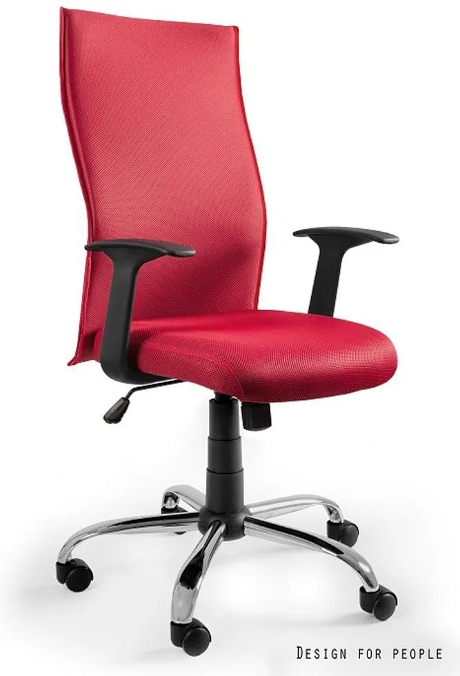 UNIQUE Kancelárska stolička Black on Black, červená