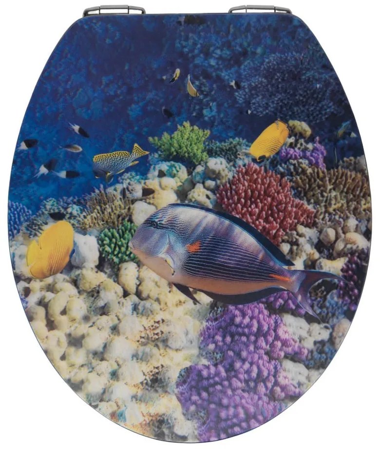 WC sedadlo s 3D obrázkom a jednoduchým zatváraním Wenko Bellevue, 44,5 x 38 cm