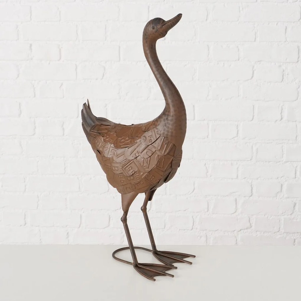 BOLTZE Záhradná kovová figúrka Goose, 60x33 cm, hnedá
