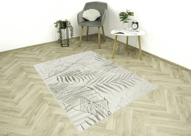 Koberec Allora Plus F784A lístie, krémový / zelený