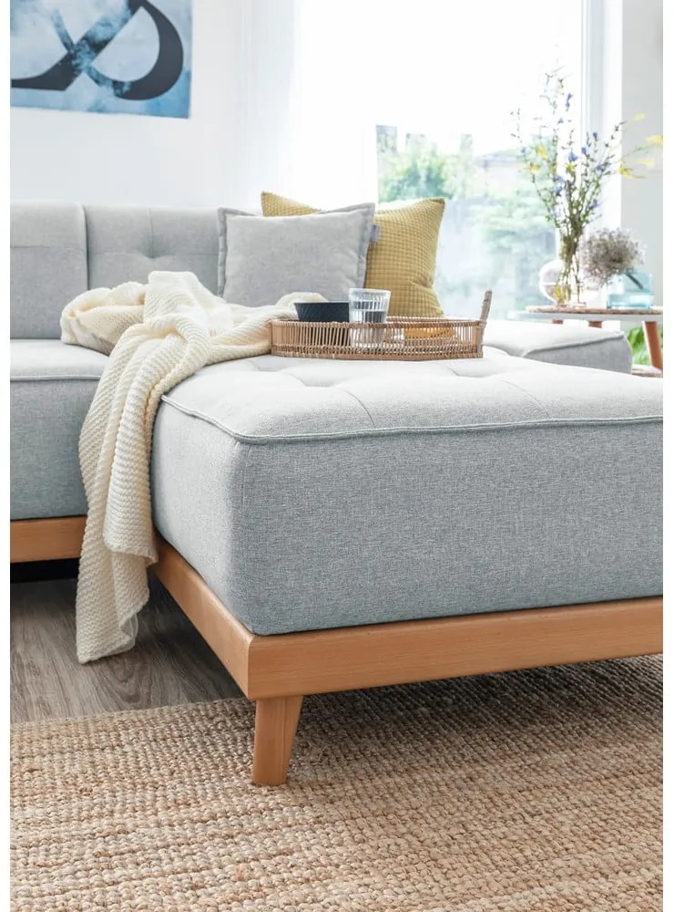 Svetlosivá rozkladacia pohovka do "U" Miuform Dazzling Daisy, ľavý roh