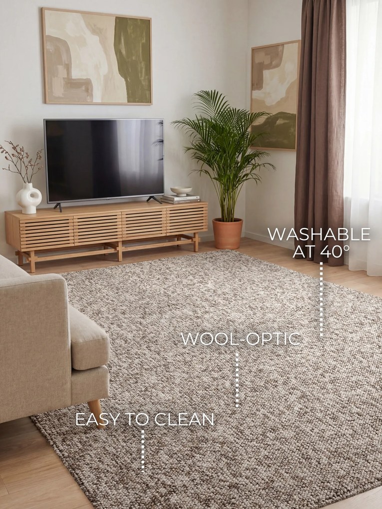 Kusový koberec Wolly Ultra 106229 Taupe z kolekcie Elle, 80x150, hnedá, obývacia izba, ELLE Decoration
