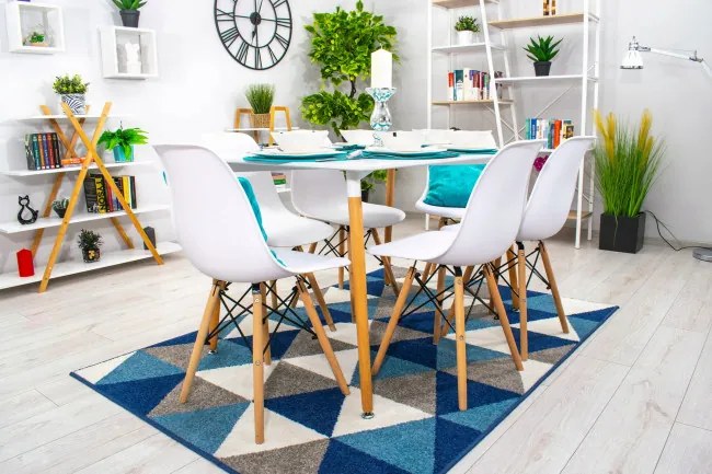 Jedálenský stôl ADRIA biely so šiestimi stoličkami OSAKA biele