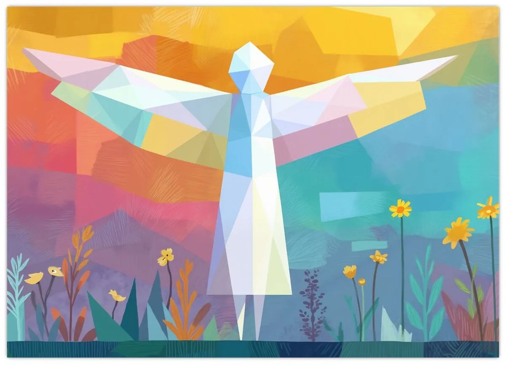 Sklenený obraz - Strážca kvetov (70x50 cm)