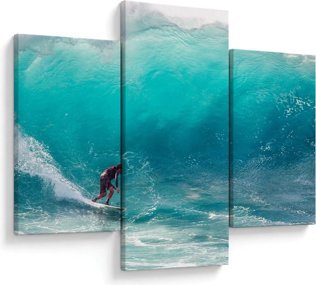 Obraz surferov vo vlnách (90x60 cm)