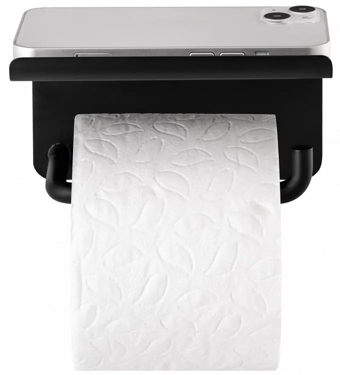 Čierny nástenný držiak na toaletný papier z nehrdzavejúcej ocele Modo – Blomus