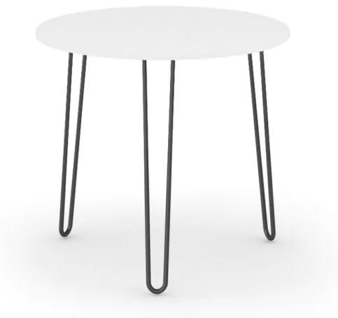 Okrúhly jedálenský stôl SPIDER, priemer 800 mm, čierna podnož, doska biela
