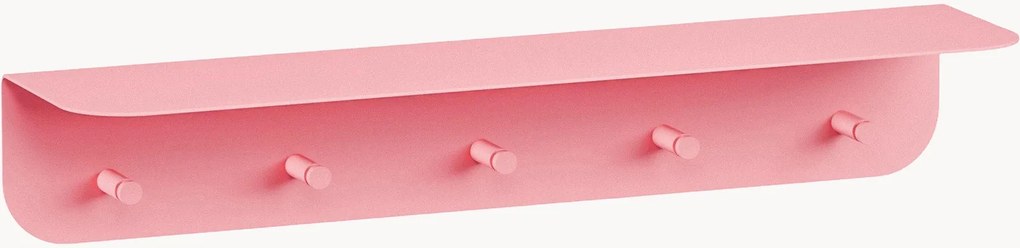 Kovový nástenný vešiak's háčikmi a policou na klobúky Malou