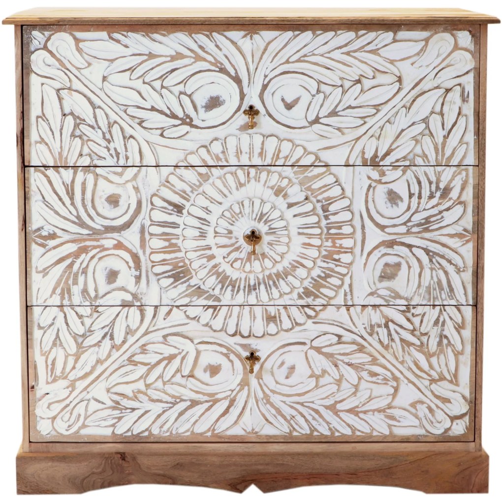 furniture-nabytek.cz - Rustikálna komoda masív z manga 115x115x45