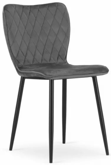 TRENDIE Zamatová stolička RIO sivá