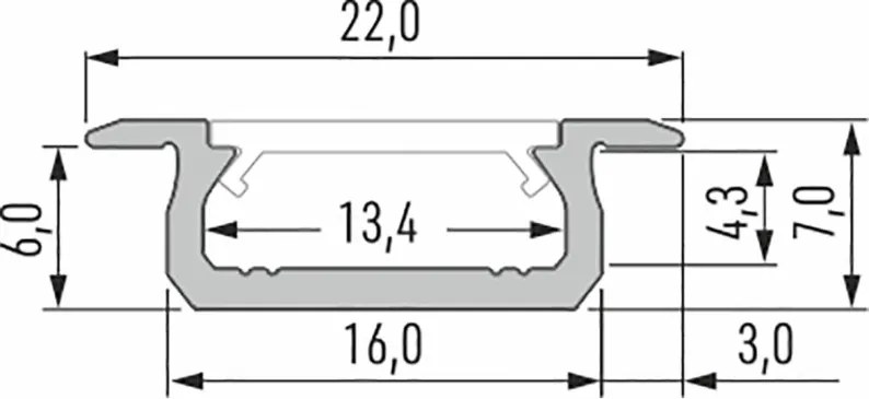 Led-Labs LED profil LUMINES typ Z čierny elox 2,02m