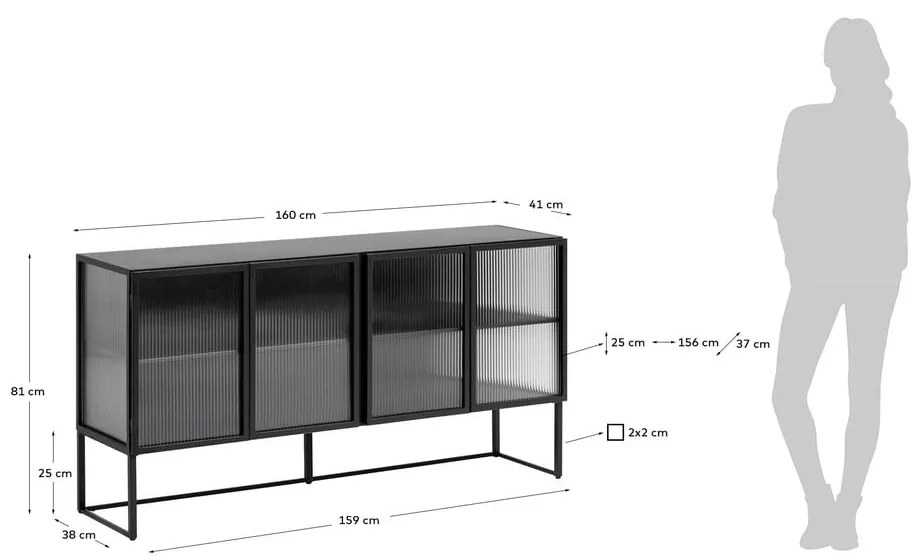 Čierna komoda Kave Home Trixie
