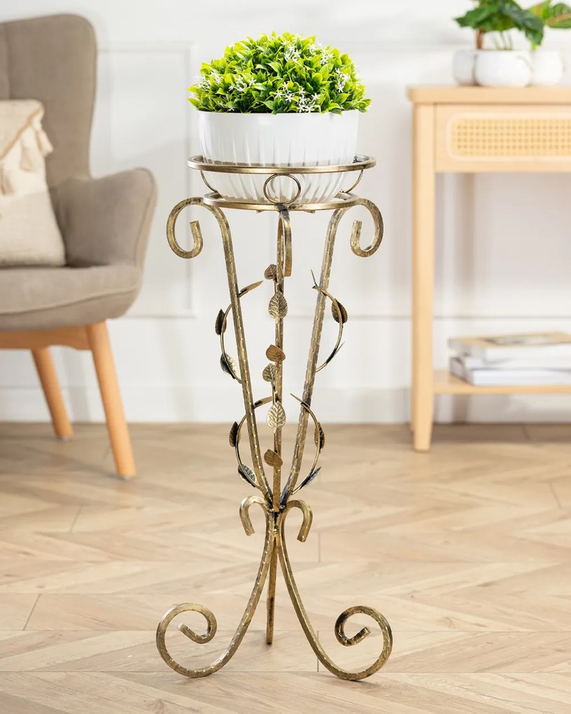 STOJAN NA KVETINÁČ QUINCY 77X35 CM ZLATÁ