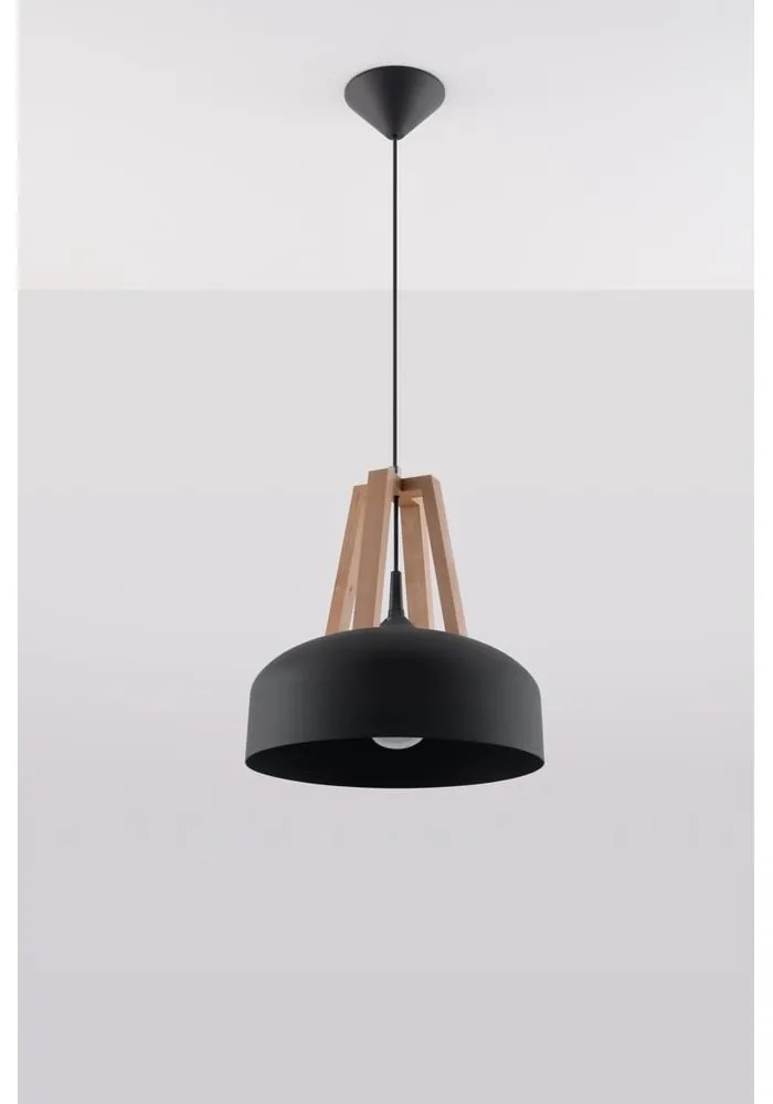 Čierno-béžové závesné svietidlo Sollux Olla