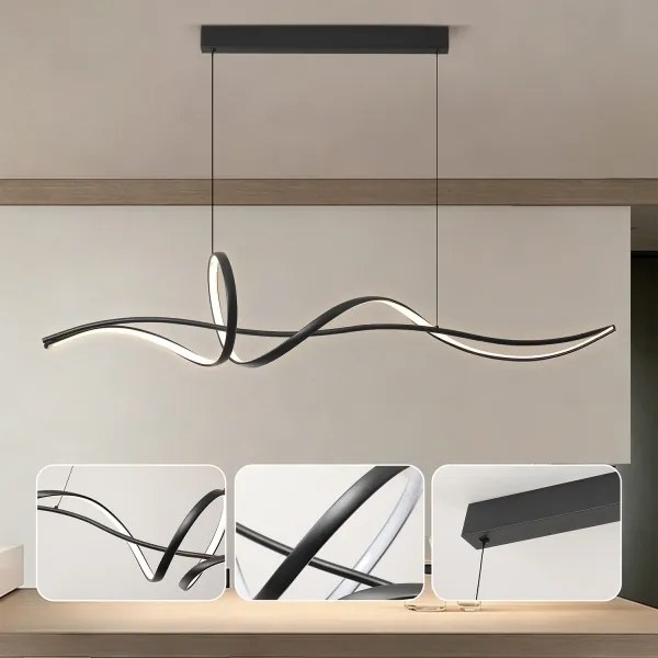 Brilagi - stmievateľný LED luster na lanku SIGNATURE LED/55W/230V 120x23 cm čierny + DO