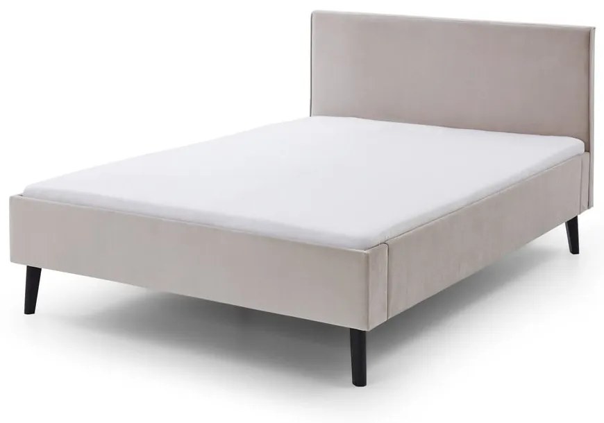 Biela/krémovobiela čalúnená dvojlôžková posteľ bez roštu 140x200 cm Leira – Meise Möbel