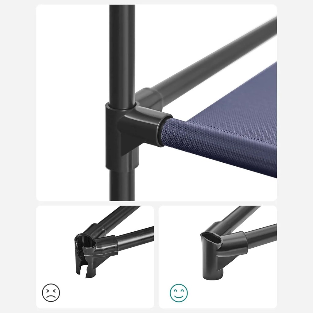 Šatník, látková modulárna skriňa, skladacia, tmavomodrá