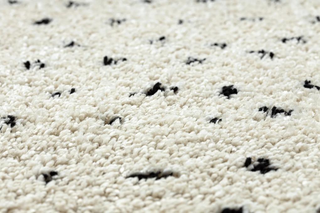 Okrúhly koberec BERBER SYLA B752,  krémová bodky - strapce, Maroko, Shaggy