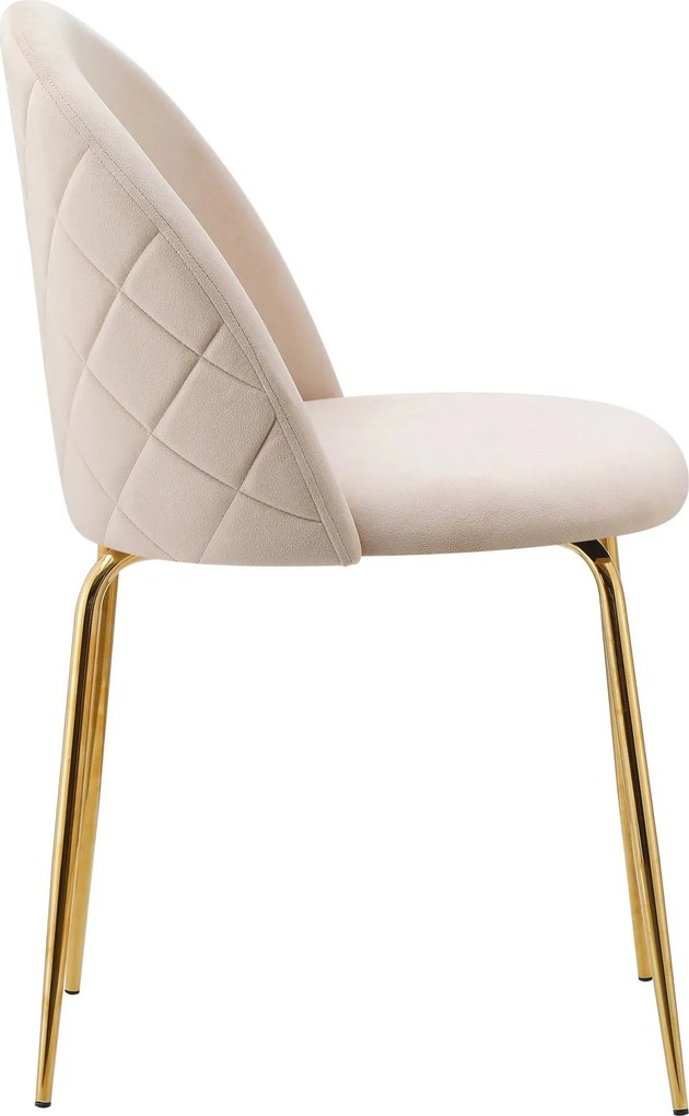 Jedálenská stolička FARGO Velvet - béžová/zlatá