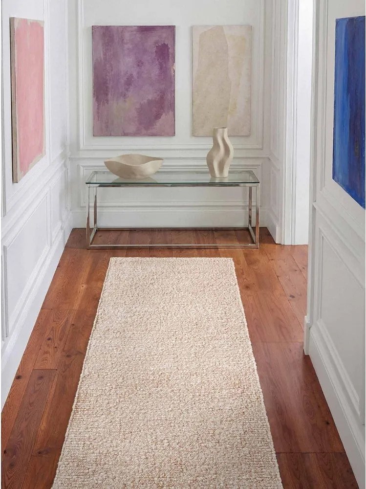 Krémový ručne tkaný behúň z materiálu buklé 80x200 cm Notting Hill Portobello – Ted Baker