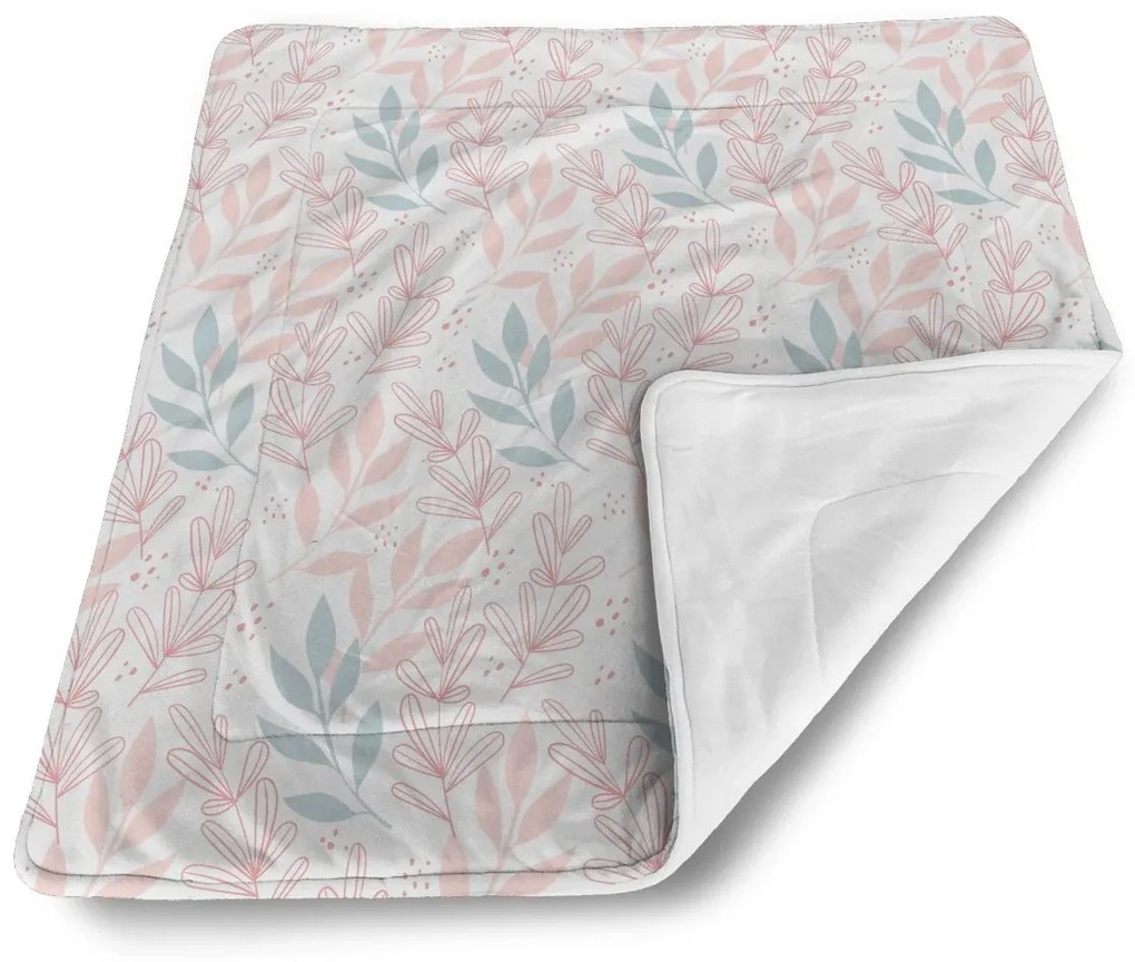 Sablio Deka pre bábätko Ružové a modré lístky - 80x100 cm