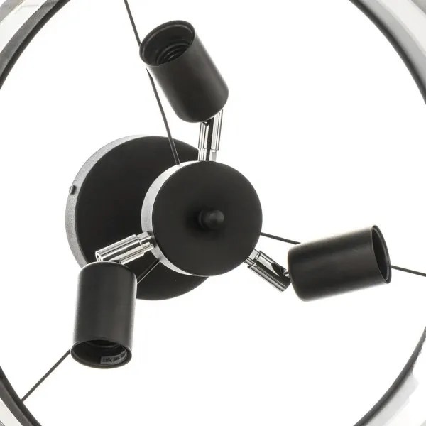 Luster na tyči HELEN 3xE27/15W/230V čierna/lesklý chróm