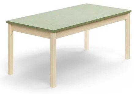 Stôl DECIBEL, 1400x700x590 mm, akustické linoleum, breza/zelenošedá