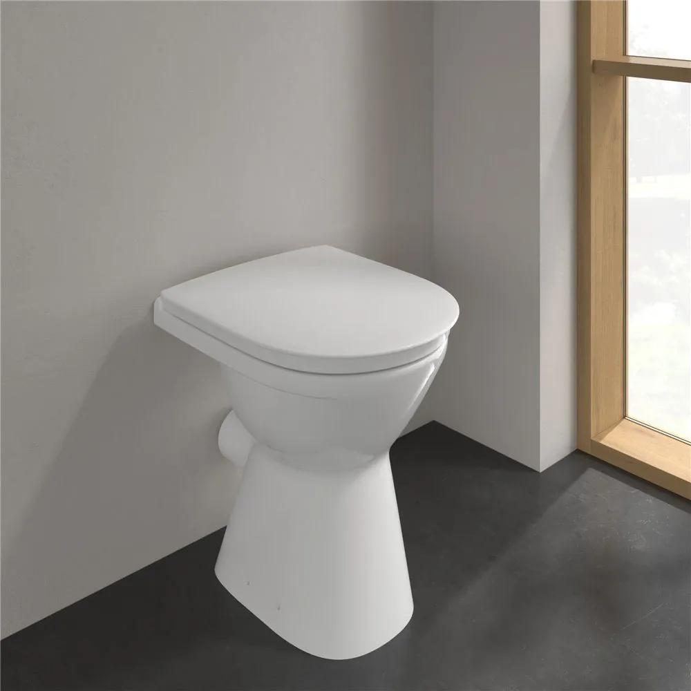 VILLEROY &amp; BOCH ViCare samostatne stojace WC (zvýšené) s plochým splachovaním bez vnútorného okraja, 355 x 480 mm, biela alpská, 4684R001