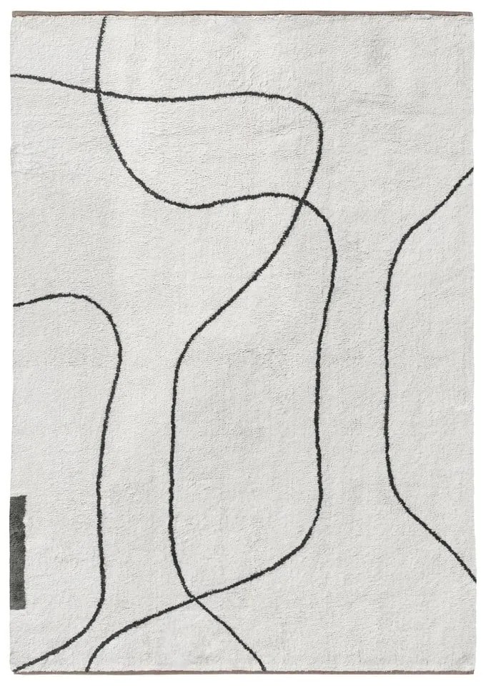 Slonovinový prateľný bavlnený koberec 140x200 cm Shadow – Mette Ditmer Denmark