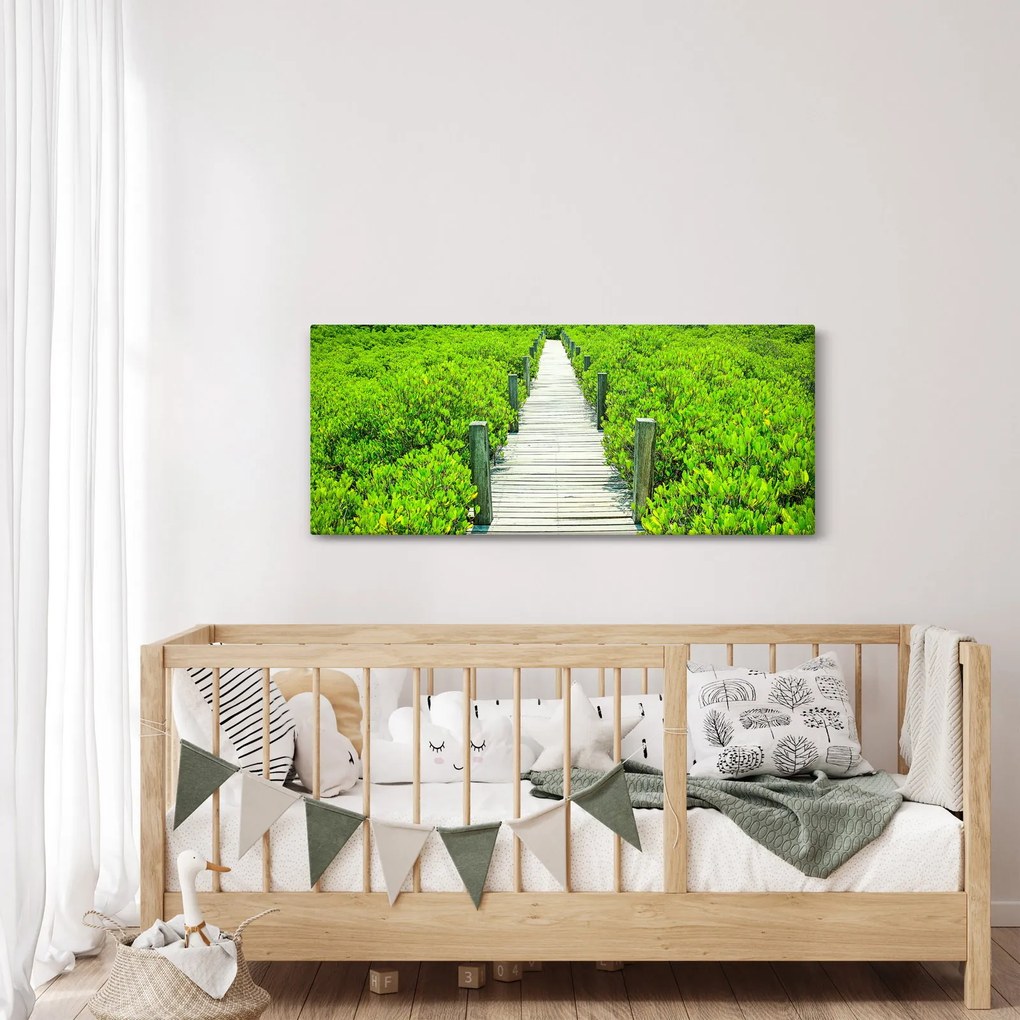 Obraz - drevený chodník (120x50 cm)