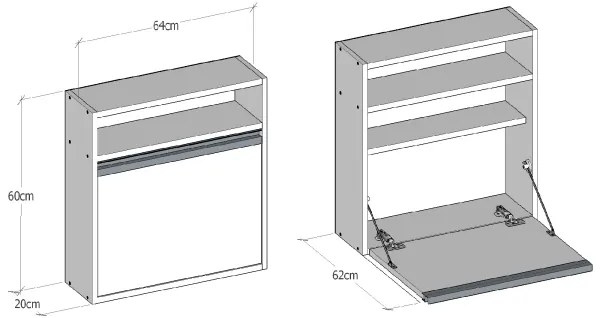Skladací pracovný stôl OPTIMUM 60x64 cm biela