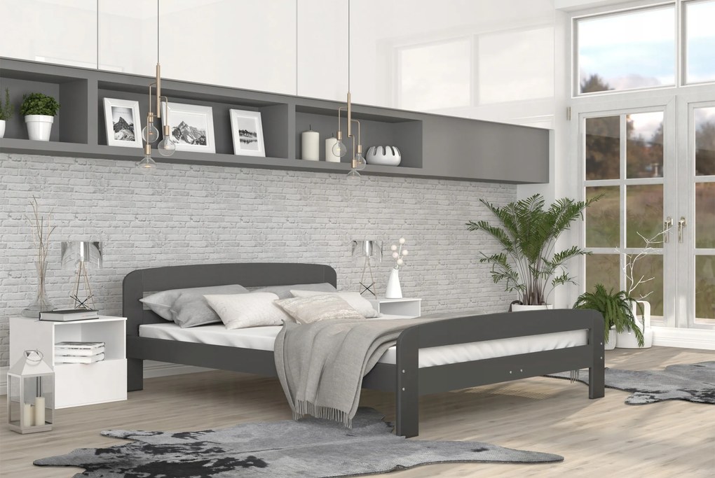 Posteľ DAVE 200x140 cm - šedá