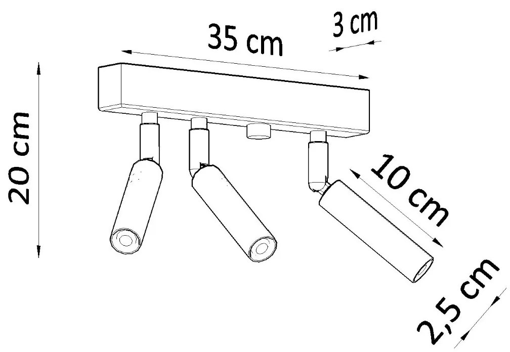 Bodové svietidlo Eyetech, 3x biele kovové tienidlo, (možnosť polohovania)
