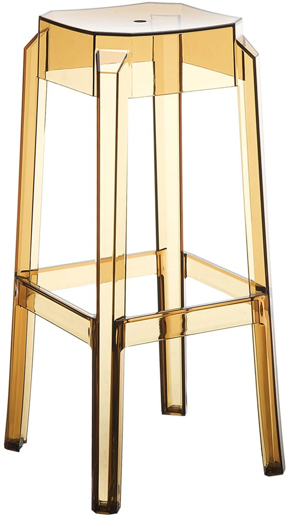 Plastová barová stolička FOX - Hnedá transparent