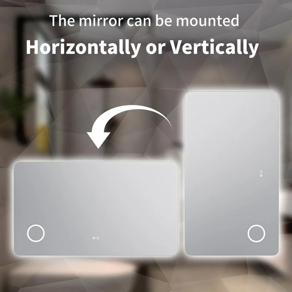 Erga Myra, LED zrkadlo 140x80 cm s kozmetickým zrkadlom 3x zväčšenie, 5082 lm, 3 farby svetla, zadné osvetlenie, ERG-V01-MYRA-1480-00