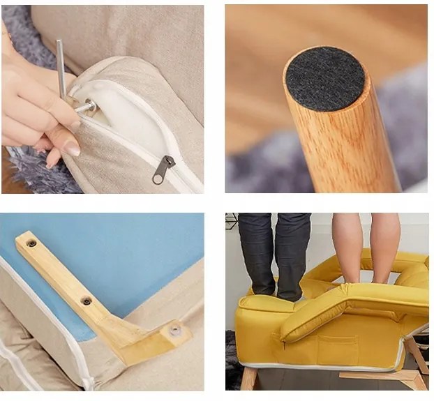 Relaxačné kreslo Carlos žlté s taburetkou