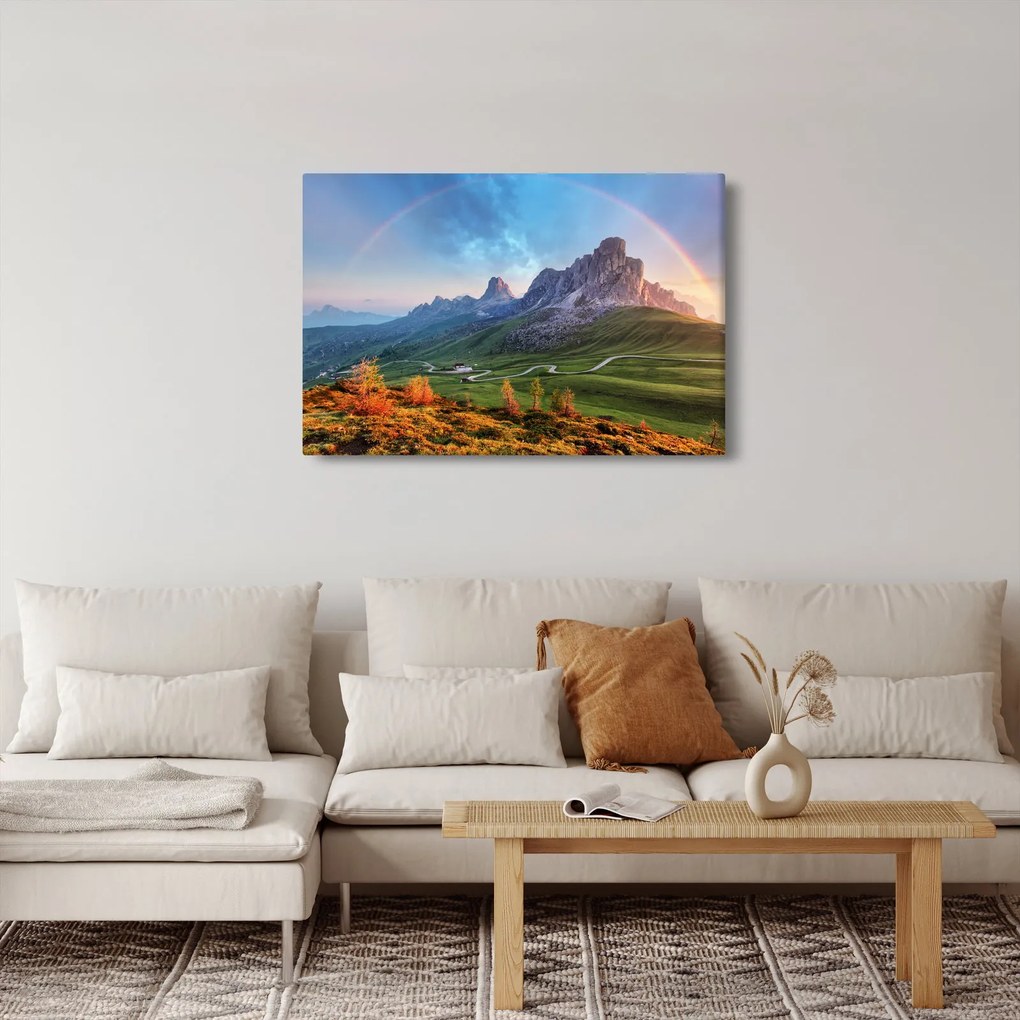 Obraz dúhy nad skaliskami (90x60 cm)