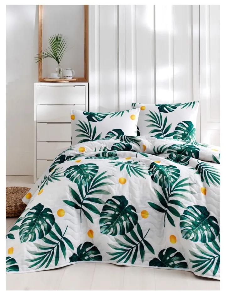 Set bavlnenej prikrývky cez posteľ a obliečky na vankúš Lura Jungle, 160 × 220 cm