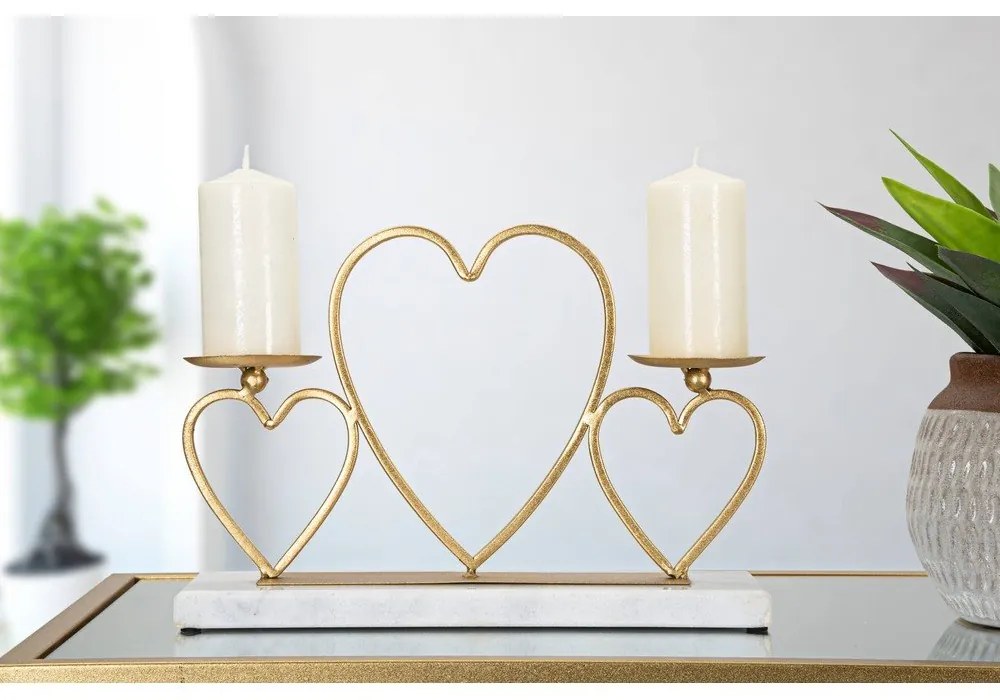 Svietnik v zlatej a bielej farbe Mauro Ferretti