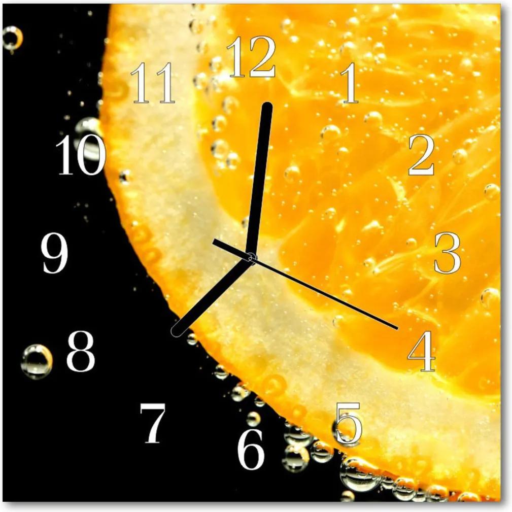 Sklenené hodiny štvorcové  citrón