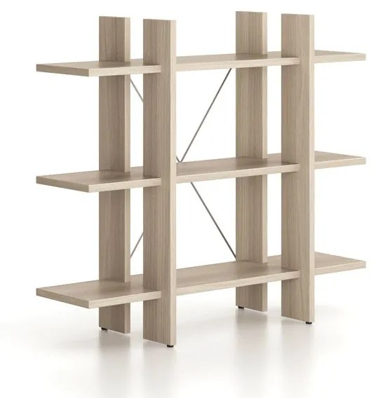 Kancelársky regál nízky krátky SOLID, 1250 x 400 x 1075 mm, dub prírodný