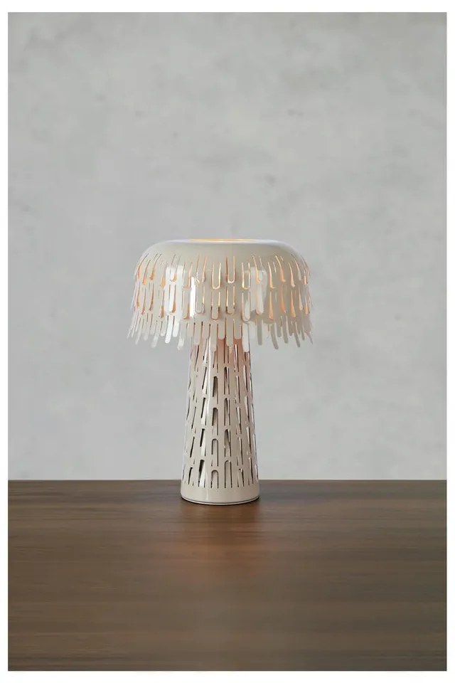 Sivobéžová stolová lampa s kovovým tienidlom (výška 38 cm) Verbera – Markslöjd