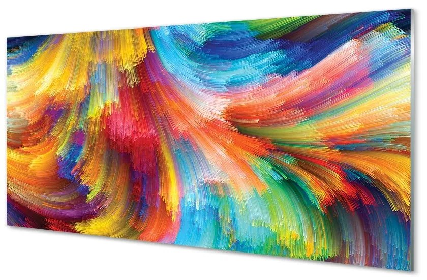 Sklenený obraz Nepravidelné farebné prúžky fraktály 100x50 cm