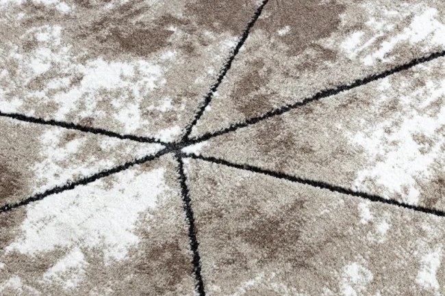Koberec COZY Polygons, geometrický - hnedý