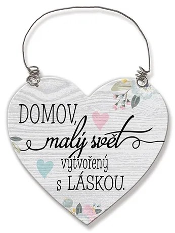 Nekupto Dřevěná cedulka srdíčko Domov, malý svět Sladký domov